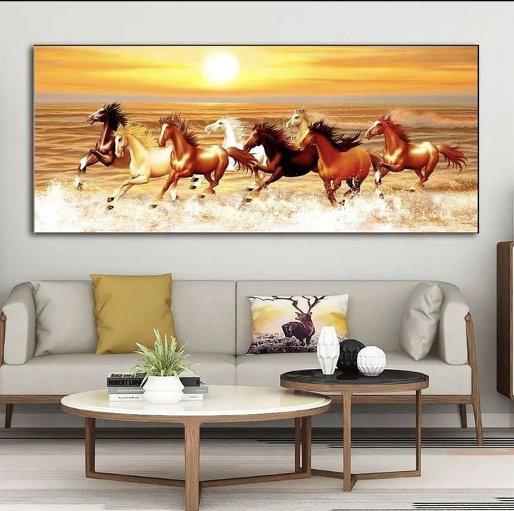 Tranh sơn dầu mã đáo thành công - Vẽ tranh tường NU