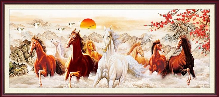 tranh sơn dầu mã đáo thành công - Vẽ tranh tường NU