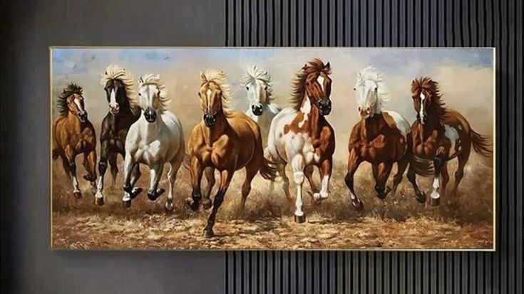 tranh sơn dầu mã đáo thành công - Vẽ tranh tường NU