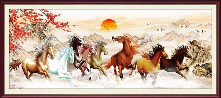 tranh sơn dầu mã đáo thành công - Vẽ tranh tường NU