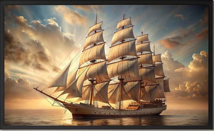 tranh sơn dầu thuận buồm xuôi gió -Vẽ tranh tường NU