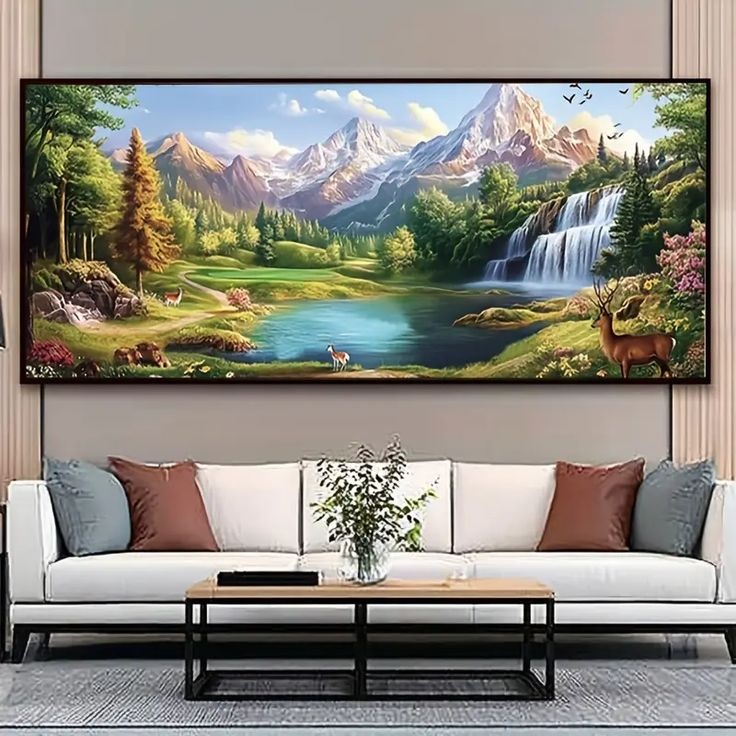 tranh sơn dầu phong cảnh - Vẽ tranh tường NU