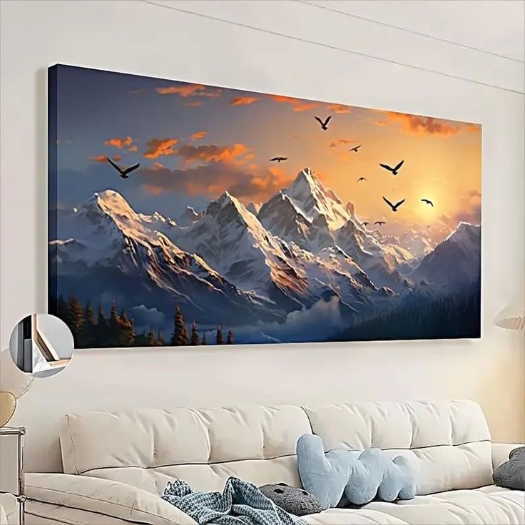 Tranh sơn dầu phòng khách - Vẽ tranh tường NU