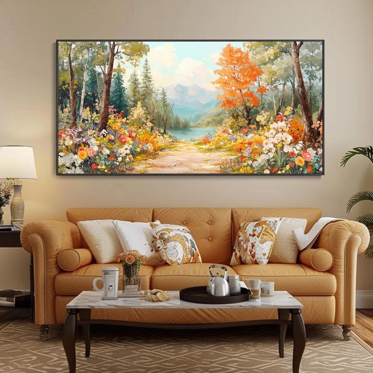 tranh sơn dầu phòng khách - Vẽ tranh tường NU