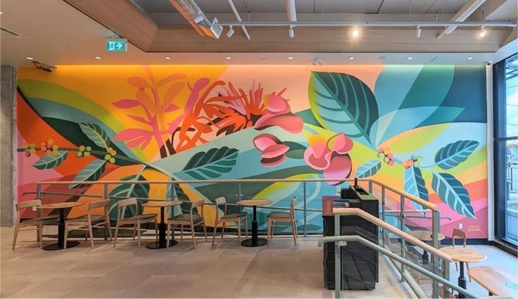 vẽ tranh tường cà phê -Vẽ tranh tương NU