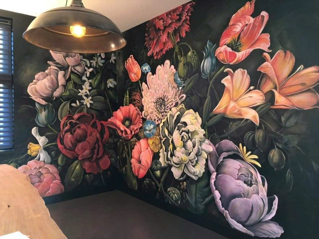 vẽ tranh tường phòng khách đẹp