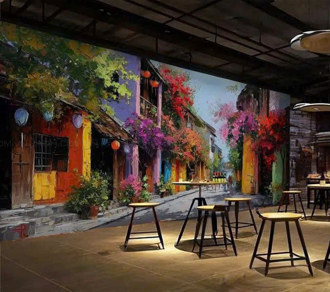 Vẽ tranh tường quán ăn,nhà hàng-Vẽ tranh tường NU