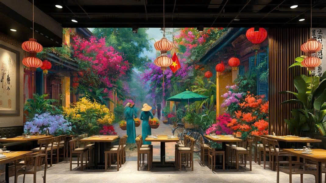 vẽ tranh tường nhà hàng, quán ăn_Vẽ Tranh Tường NU 0933.05.33.88