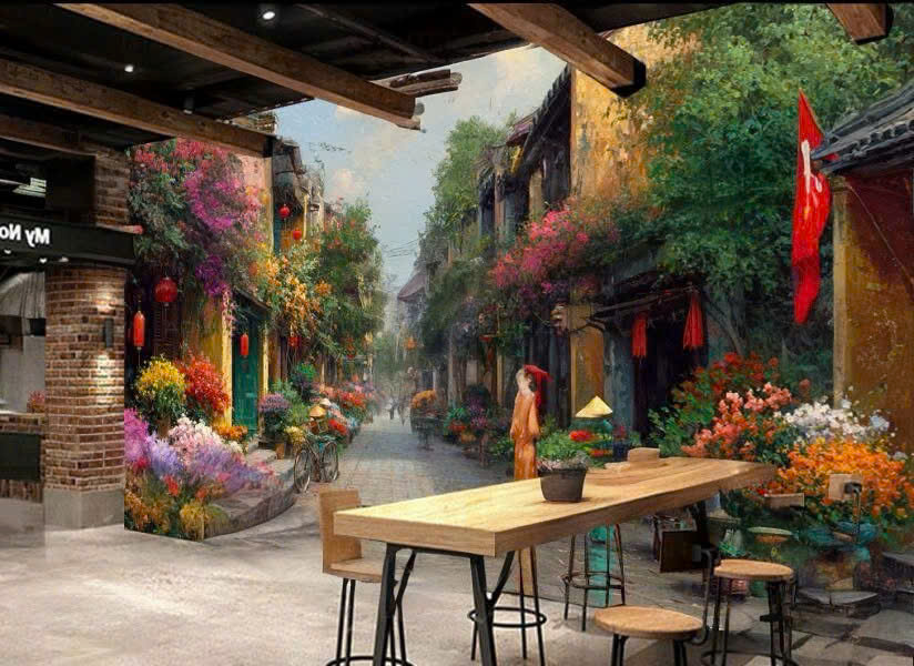 Vẽ tranh tường quán cà phê_Vẽ tranh tường NU 0933.05.33.88