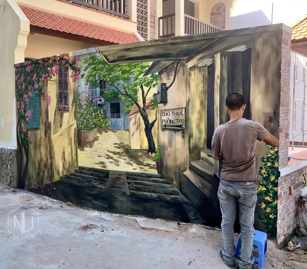 tranh vẽ phố_Vẽ tranh tường NU 0933.05.33.88