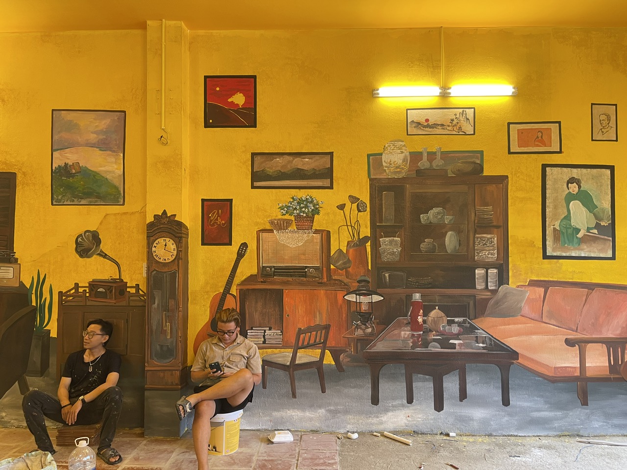 vẽ tranh tường quán cà phê - Vẽ tranh tường NU