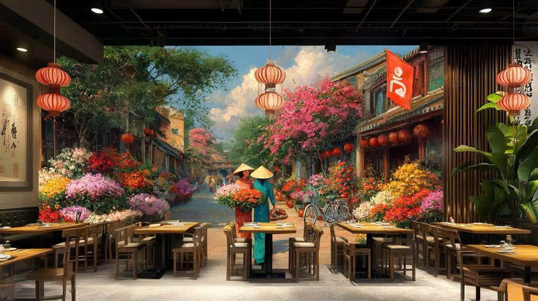 Vẽ tranh tường quán ăn,nhà hàng - Vẽ tranh tường NU